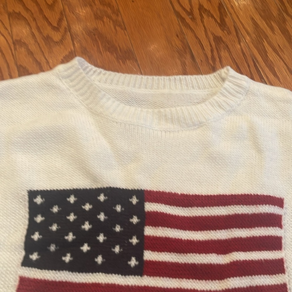 American Flag Sweater USA 250 Anniversary Patriotic Preppy Knit Pullover - Picture 10 of 16